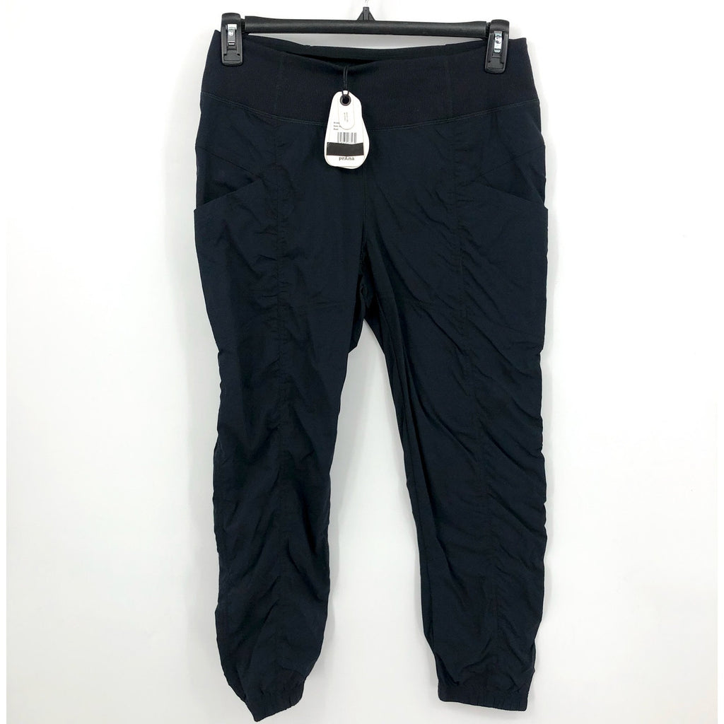 PRANA Women's Koen Jogger Pants Medium Black Mid Rise Elastic Waist NWT 2055081