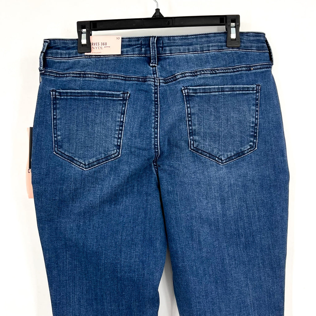 NYDJ Curves 360 Womens Slim Straight Crop Jeans Size 10 Caliente Blue NWT