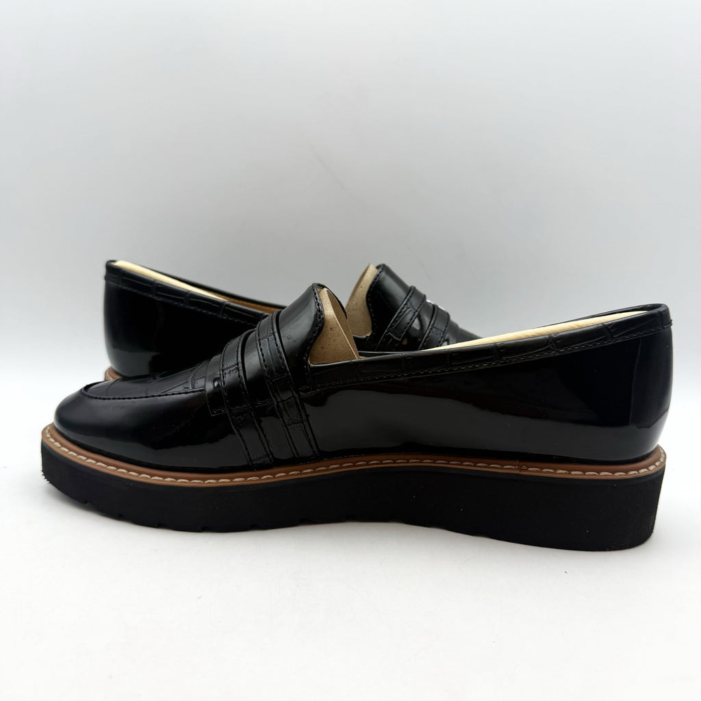 Naturalizer Womens Eiffel Loafers Size 8.5 38.5 Black Vegan Patent Leather NIB