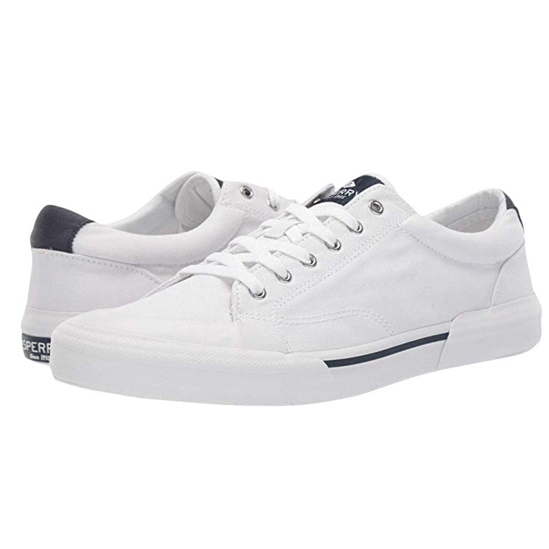 Sperry Mens Top-Sider Striper ll Retro Sneakers US 7.5 EU 40 White Canvas NIB