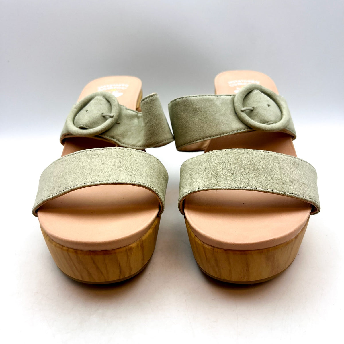 DR. SCHOLL'S Bayside Comfort Platform Sandals Size 11 Pistachio Green NWOB