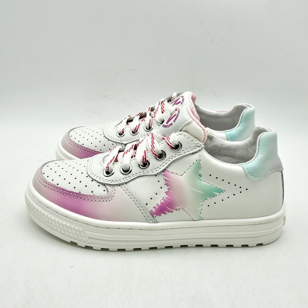 Naturino Girls Hess 2 Vl Sneakers EU 28 US 11 White Pink Blue Leather NWOB