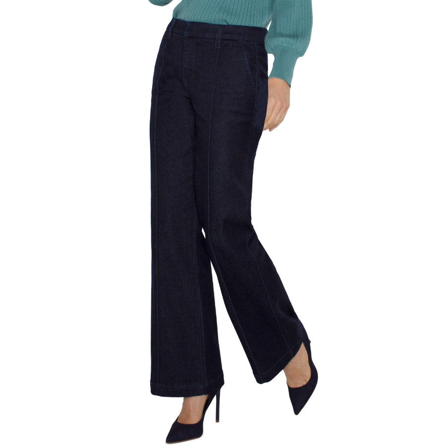 LIVERPOOL Women's Pintuck Trouser Jeans US 4 27 Blue Sturgis Midrise NWT