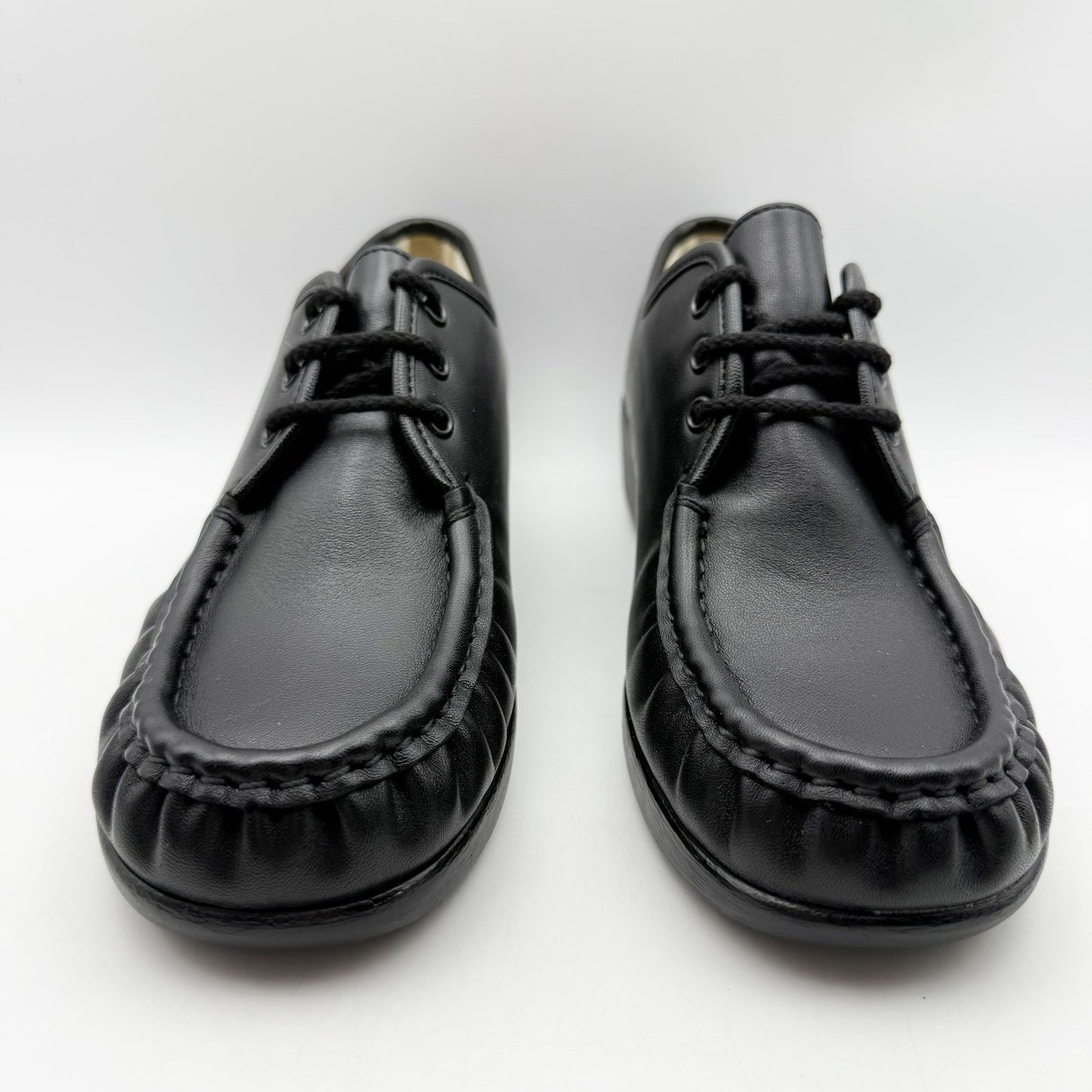 SAS Womens Bounce Lace Up Moc Shoes US 9.5 M Black Leather NWOB
