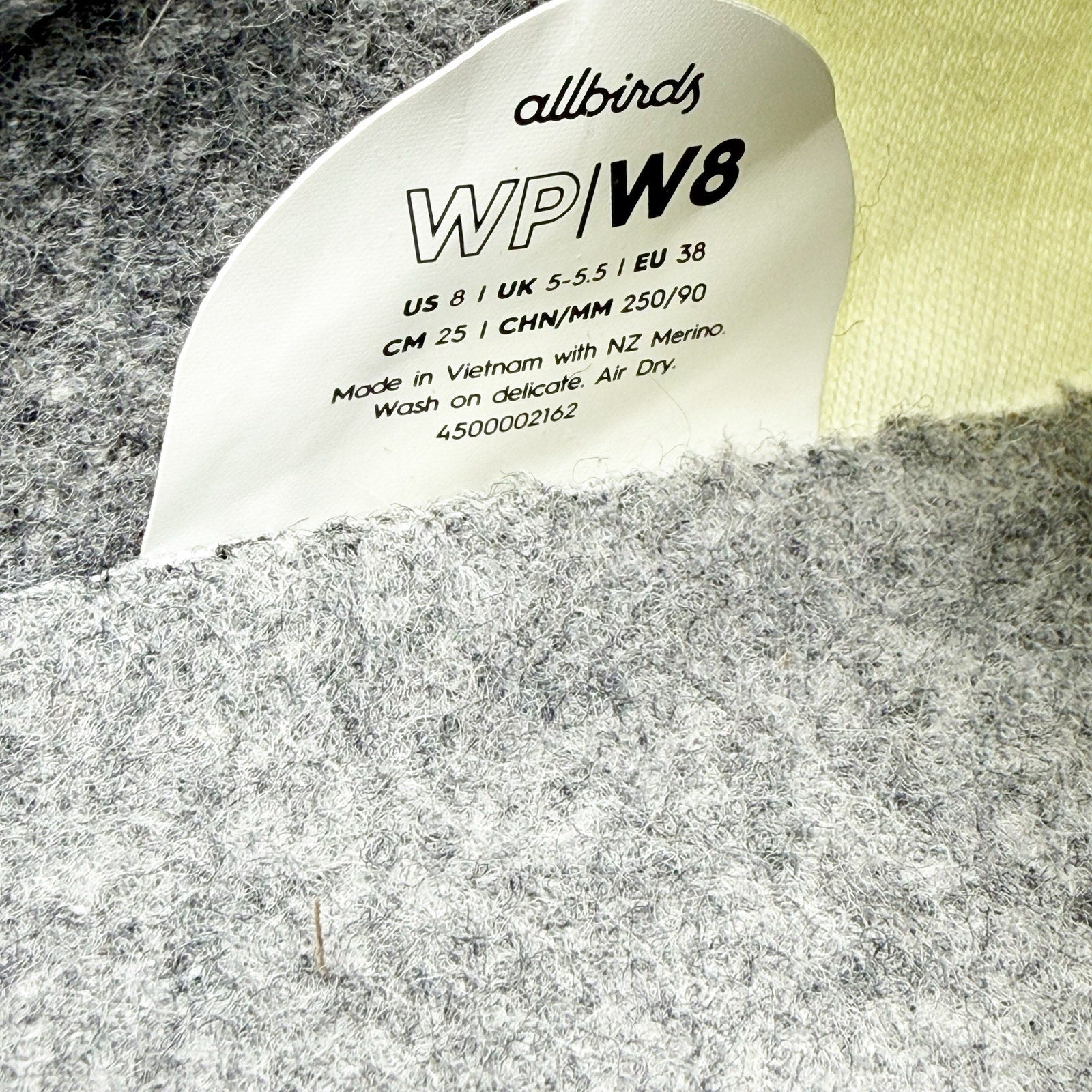 AllBirds Womens Piper Casual Sneakers US 8 EU 38 White Merino Wool Woven NIB