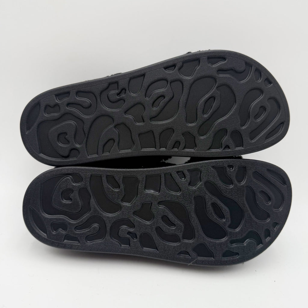 Aerosoles Womens Loma Slippers Size 6.5 M Black Vegan Shearling NIB