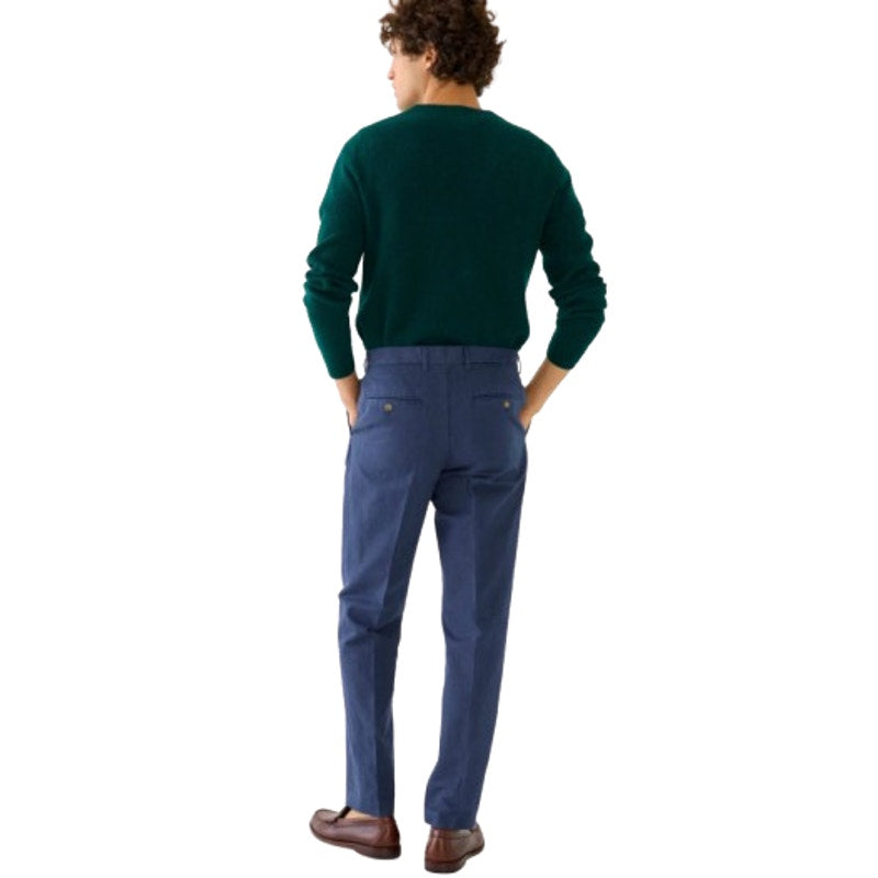 J.CREW Men's Chino Suit Pants 32x30 Blue Cotton-Linen Blend Slim Fit AX271 NWT