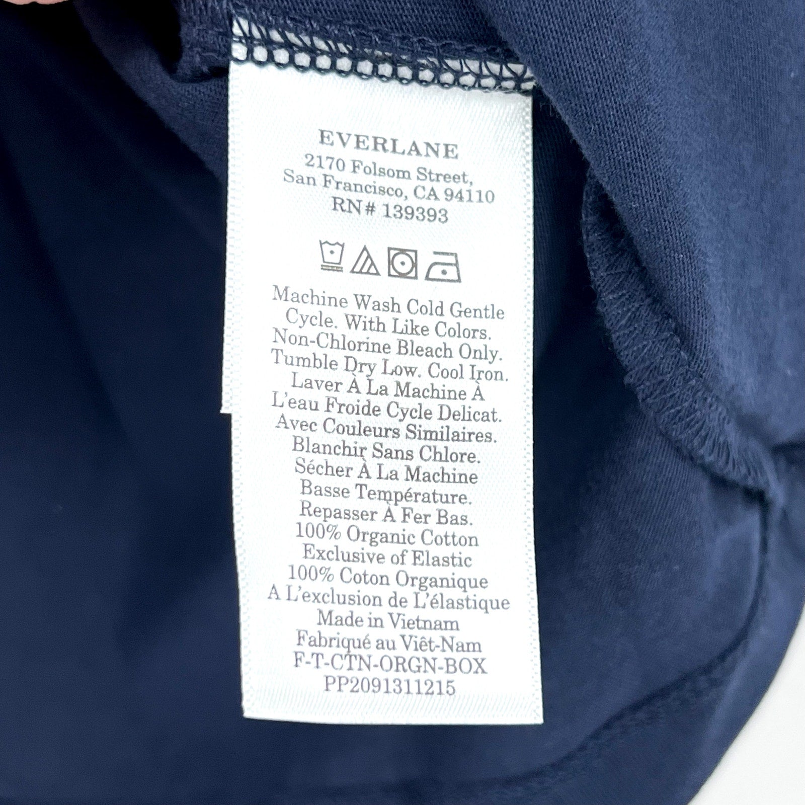 EVERLANE Women's The Box-Cut Tee Small Navy Blue Essential Cotton Crewneck NWT