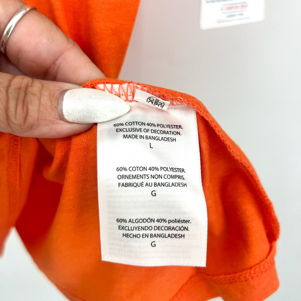 CHAMPION Womens Clemson Team Script Short Sleeve T-shirt Large Orange NWT