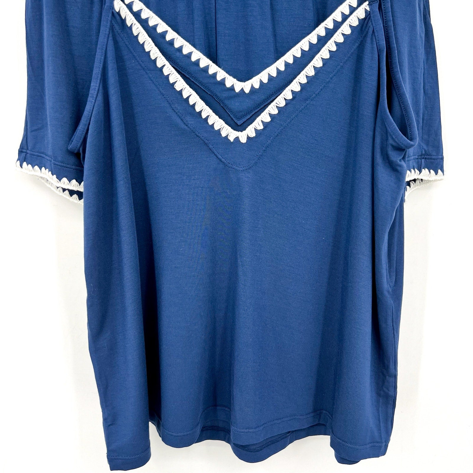 EBERJEY Frida Cami & Shortie Short PJ Set Small Navy Blue Ivory TENCEL Modal NWT