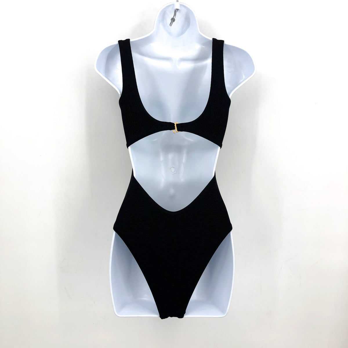 L*SPACE Women's Balboa Classic One Piece Swimsuit XS Black Tie Waist NWT