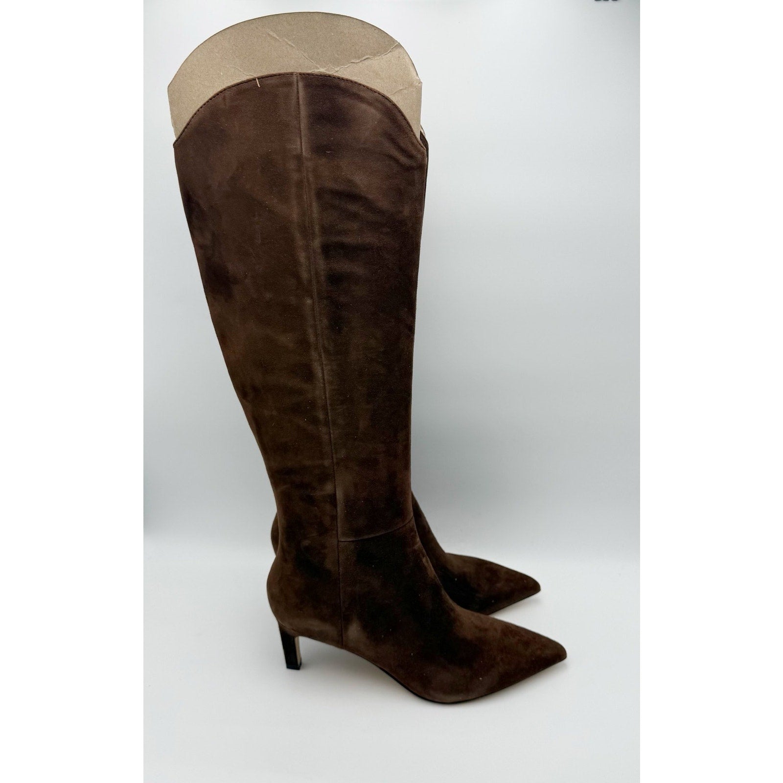 Marc Fisher Womens LTD Quinnie Knee High Boots US 8.5 M Brown Suede NIB