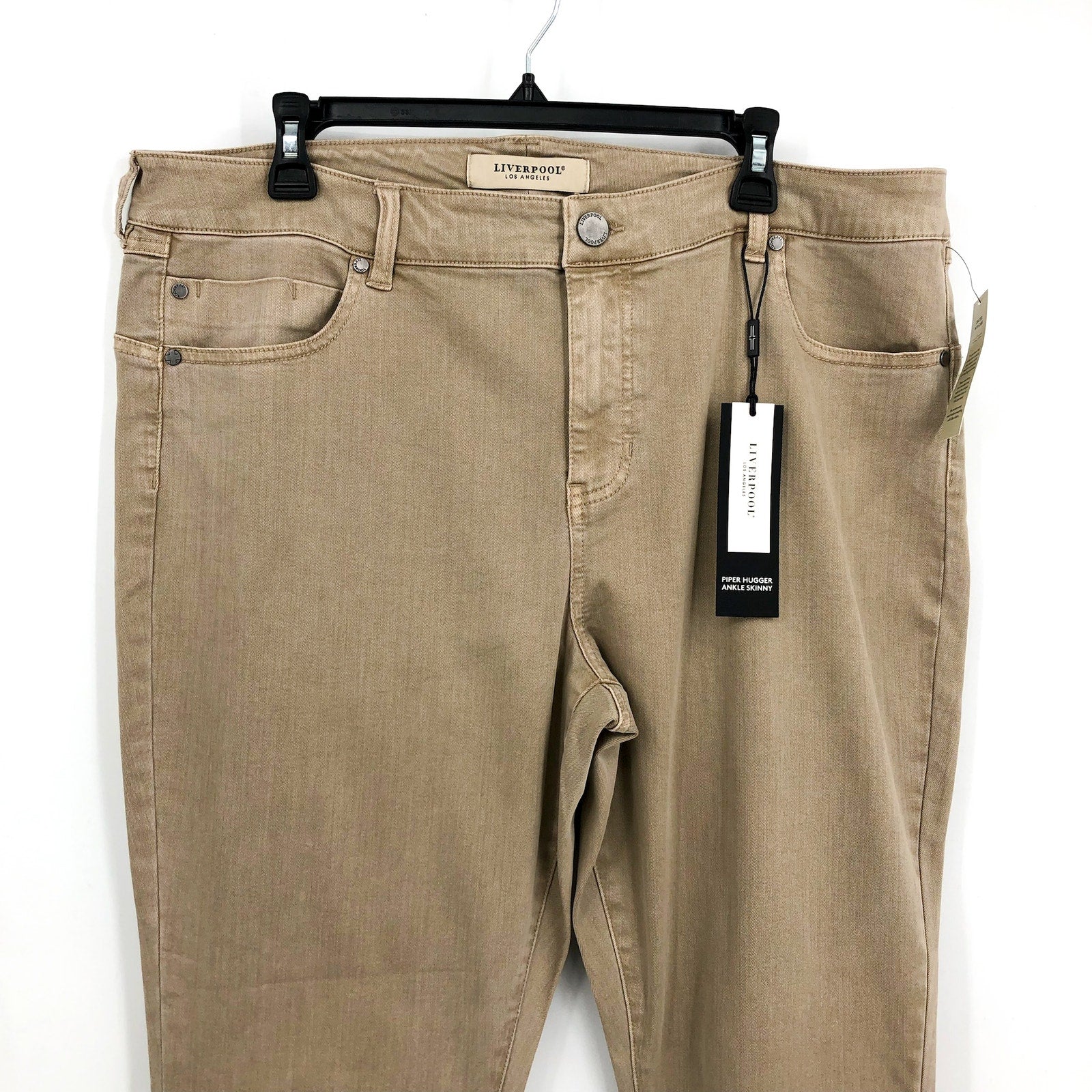 LIVERPOOL Women's Piper Hugger Ankle Skinny Jeans Size 18W Biscuit Tan NWT