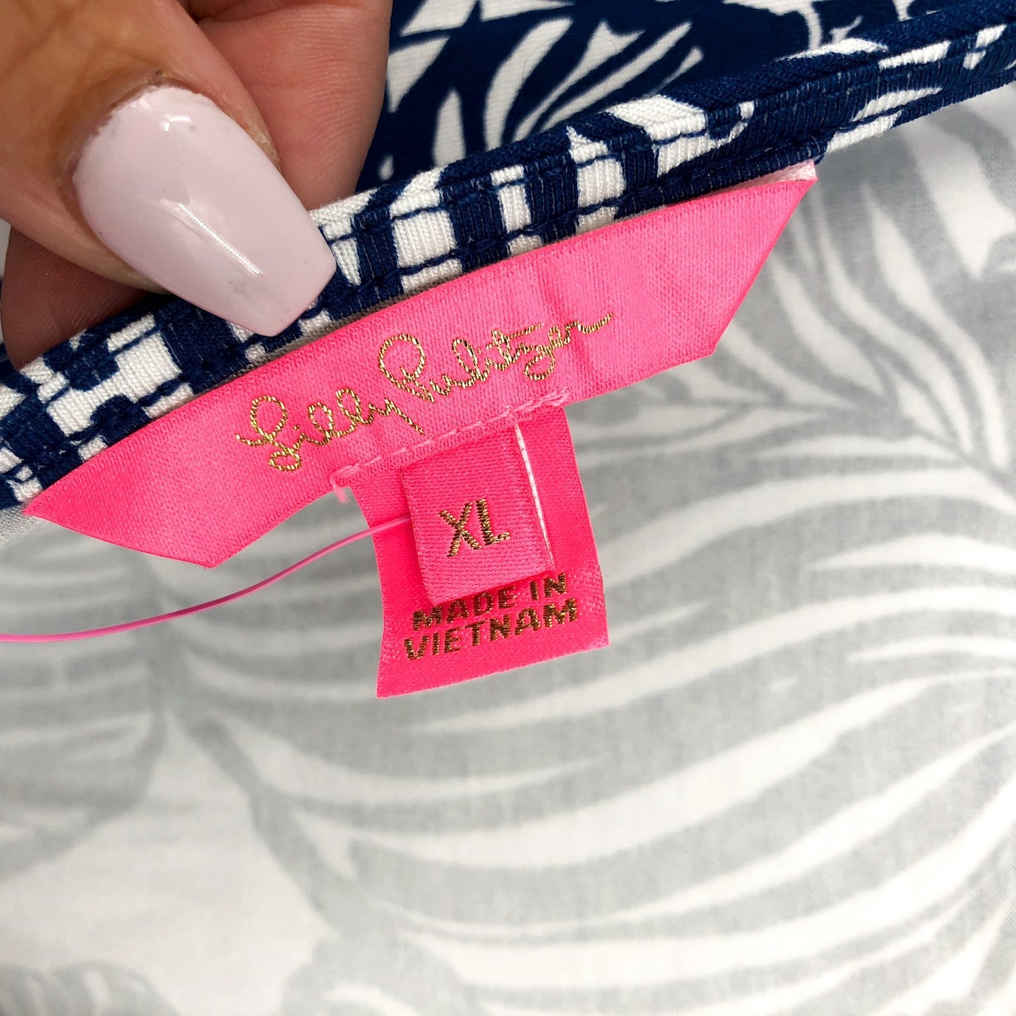 LILLY PULITZER Women's Parigi Romper XL Blue Aegean Navy Beach Path Print NWT