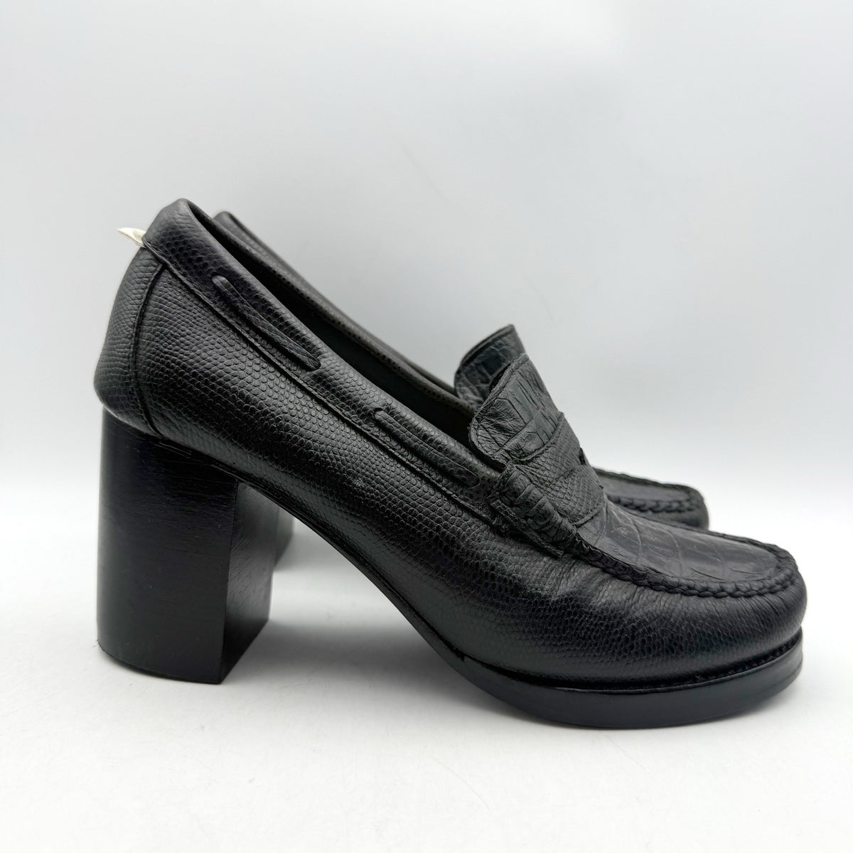 RE/DONE Womens Winsome Heel Loafers US 7 M EU 37 Black Leather NWOB