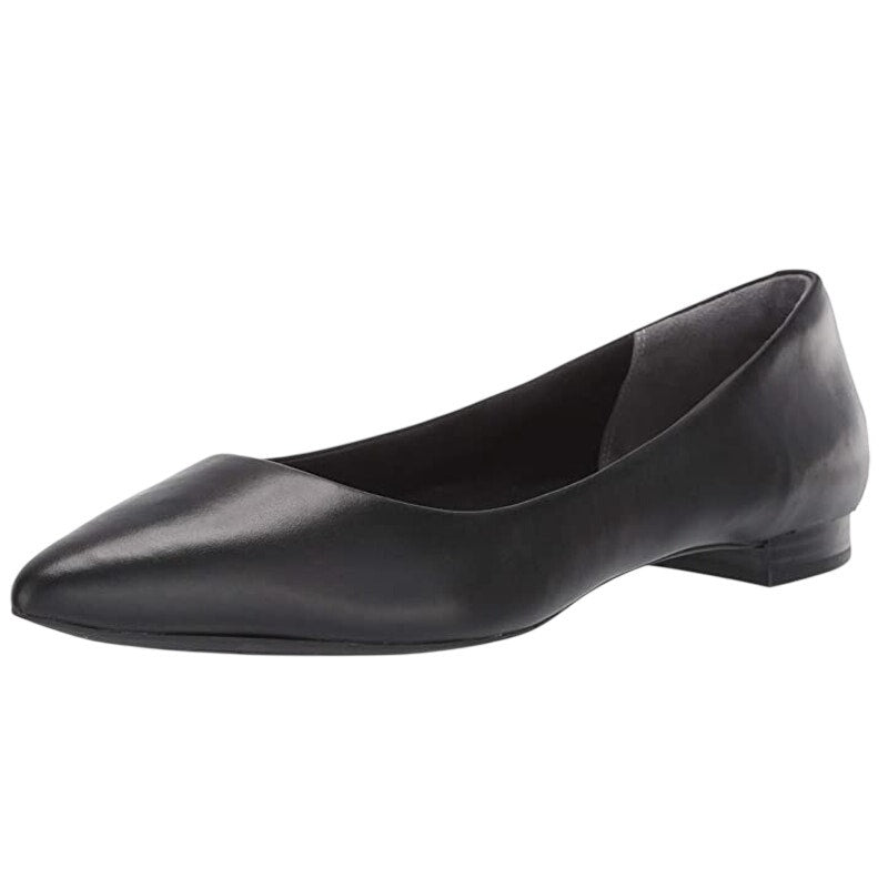 Rockport Womens Total Motion Adelyn Ballet Flats US 6.5 Wide Black Leather NIB