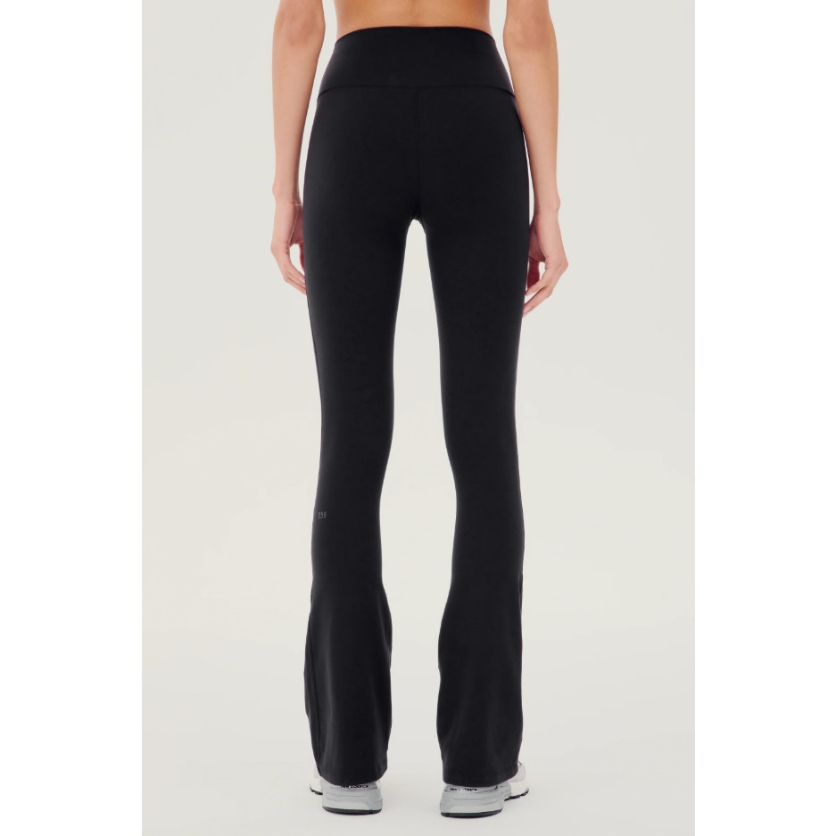 SPLITS59 Women's Raquel High Waist Flared Legging Small Black Elastic Waist NWT