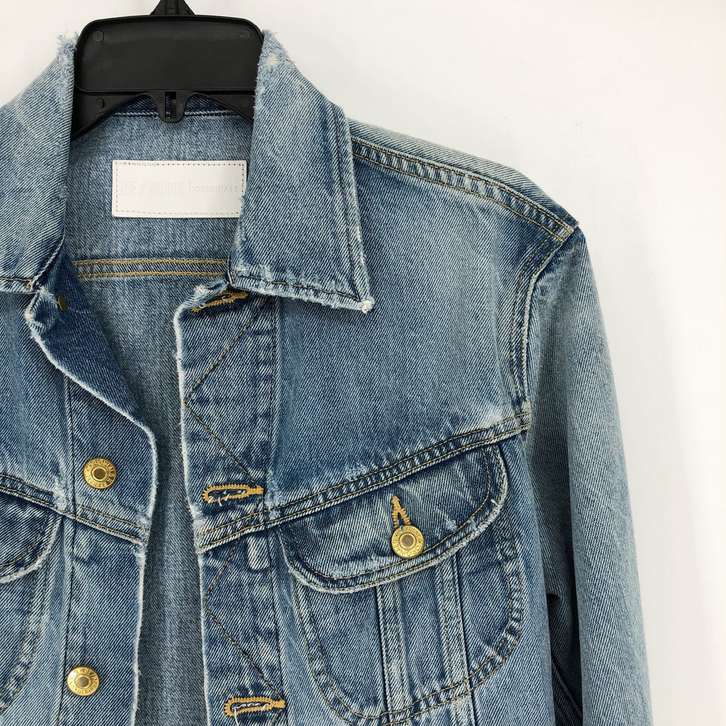 RE/DONE Women's 70s Rodeo Denim Jacket Small Blue Light Worn Distress NWOT