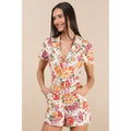 SHOW ME YOUR MUMU Womens Outlaw Romper XS Ivory Floral Denim Belted NWOT