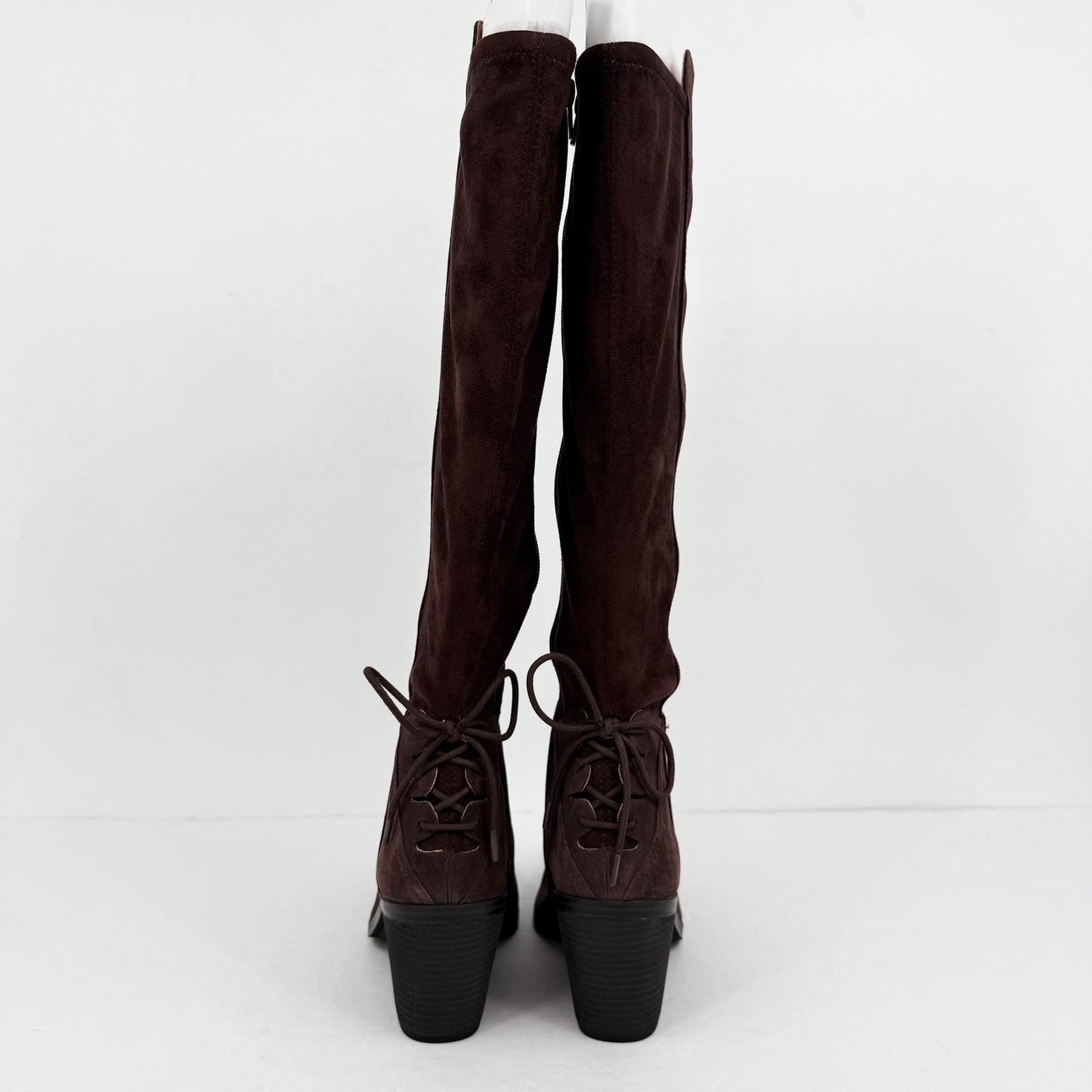 Lucky Brand Womens Mekinna Heeled Knee High Boots US 8.5 Dark Brown Suede NIB