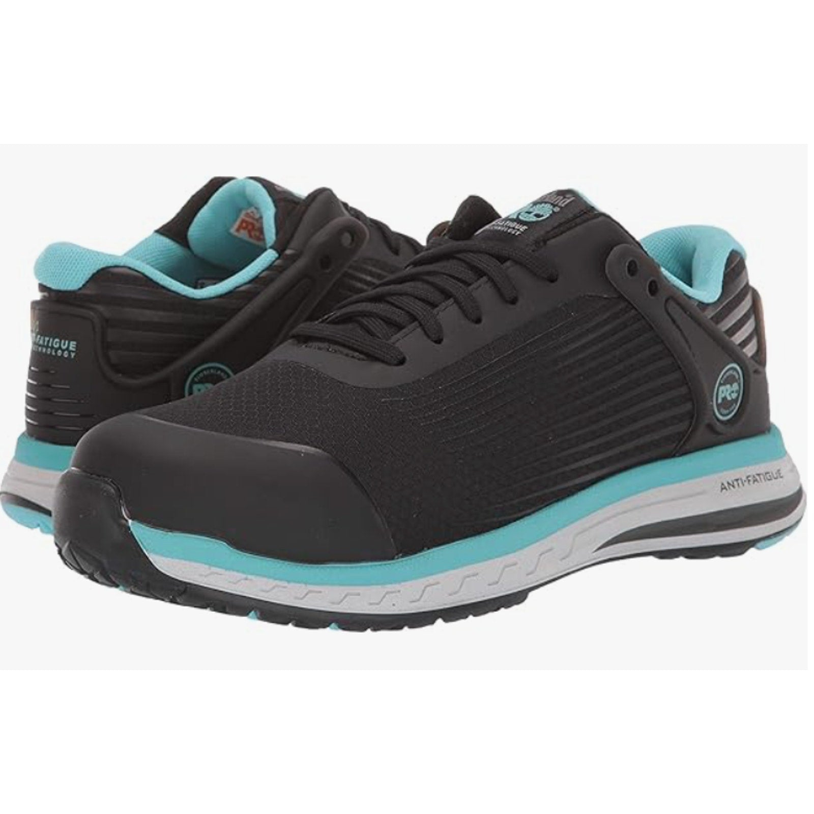TIMBERLAND Women's PRO Work Sneakers US 6.5 Black Blue Drivetrain Comp-Toe NIB