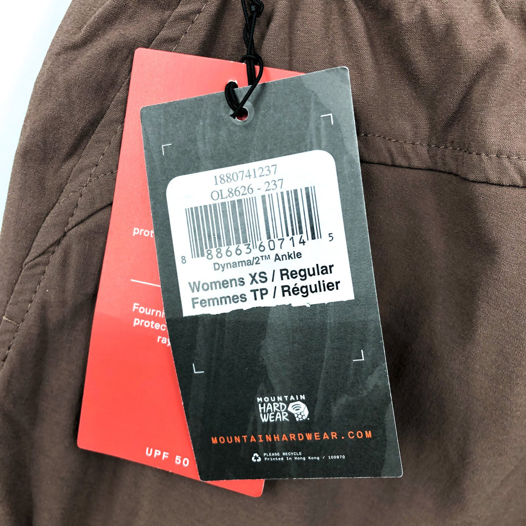 MOUNTAIN HARDWEAR Women's Dynama 2 Ankle Pants XS Brown High Rise NWT
