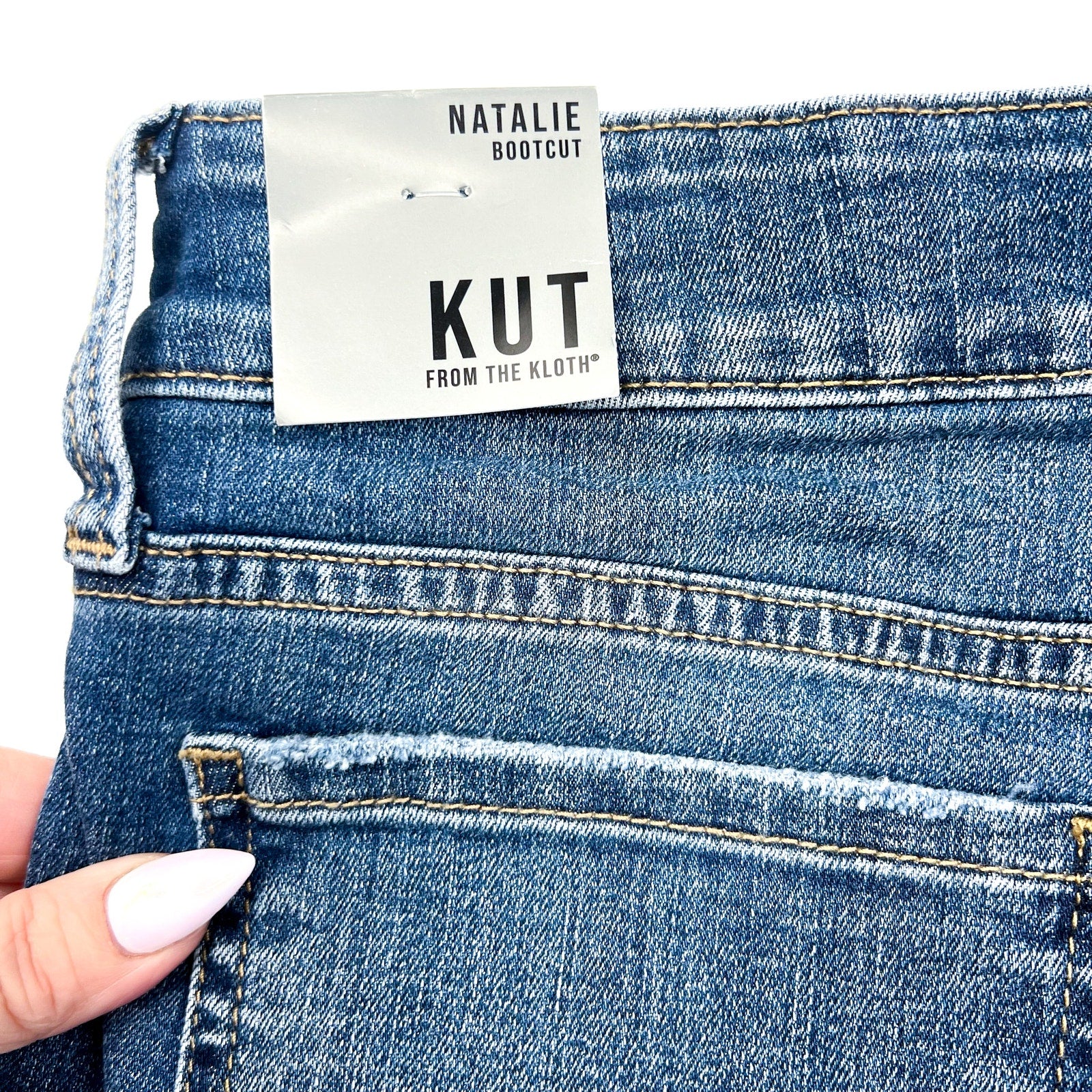 KUT FROM THE KLOTH Natalie Bootcut Jeans 8 PETITE Studious Blue Mid Rise NWT