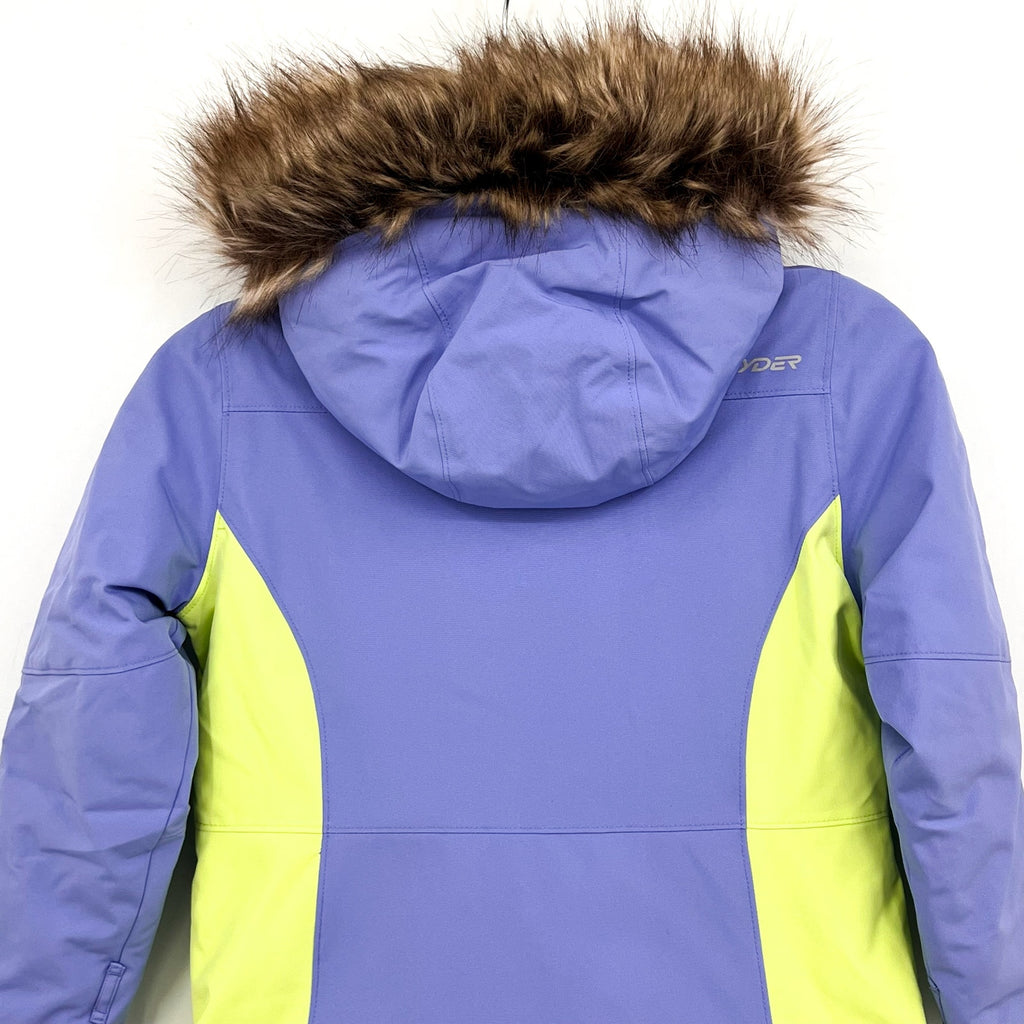 SPYDER Girl's Lola Ski Jacket SIZE 7 Purple Green Insulated Hooded NWT