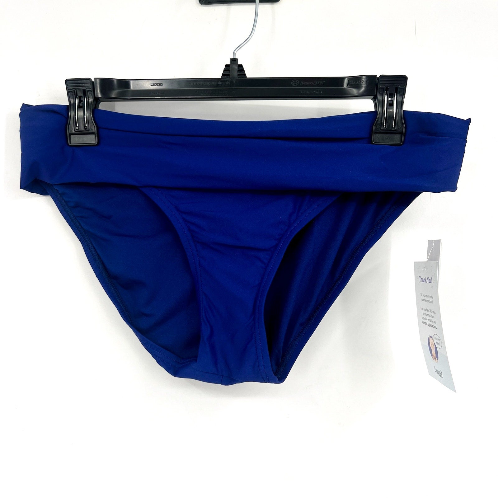SUNSETS Women's Unforgettable Brief Bikini Bottom Large Indigo Blue Shirred NWT