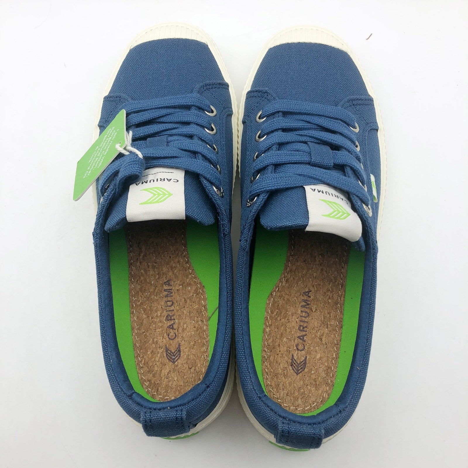 Cariuma Men's OCA Low Casual Sneakers Size 10 Marine Blue Canvas NIB