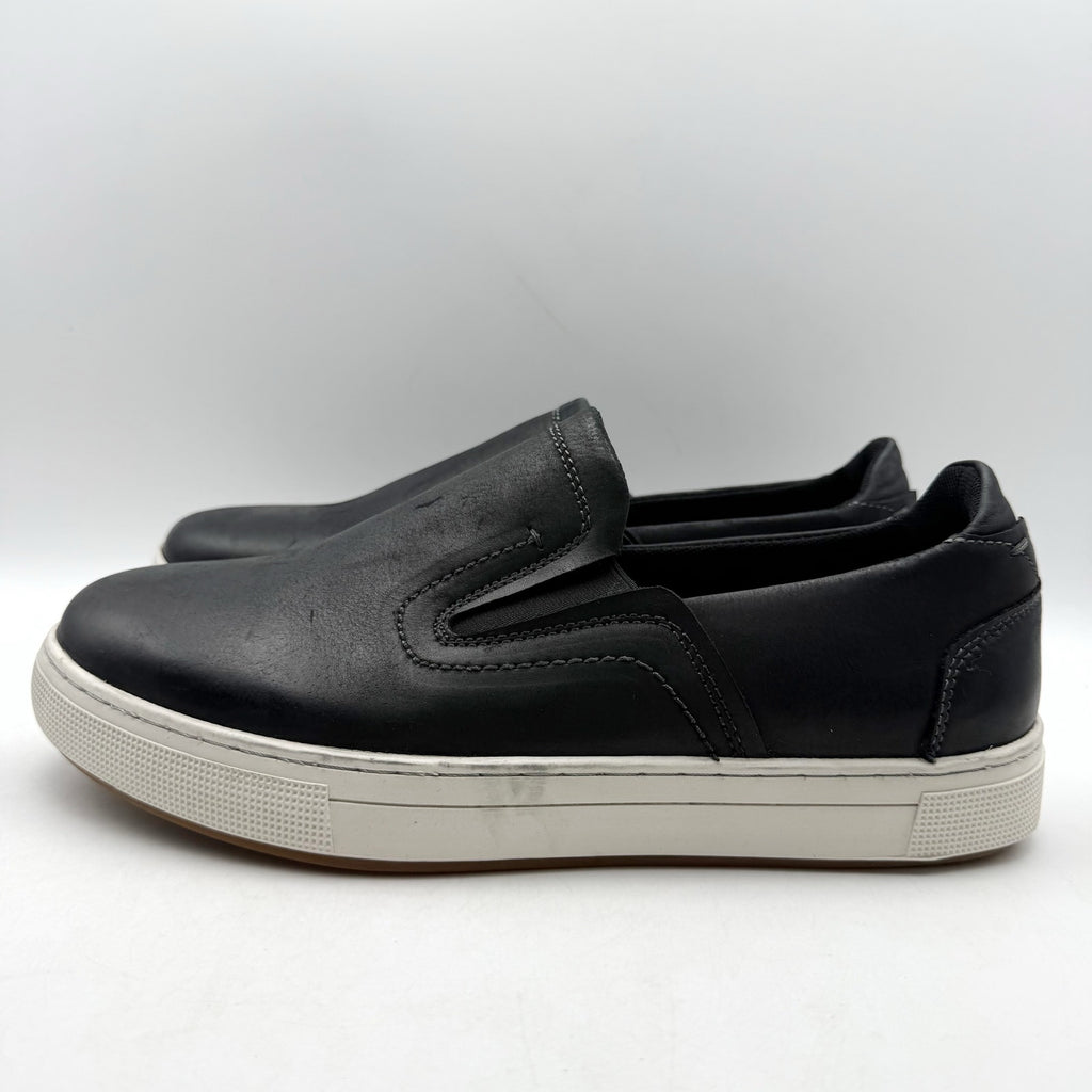 Propet Mens Kedrick Sneakers US 9.5 EEE Black White Leather Slip On NWOB