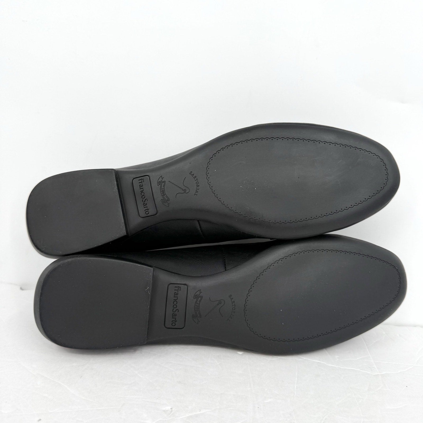 Franco Sarto Womens Faris Slip On Flats US 10 M Black Faux Leather Loafers NIB