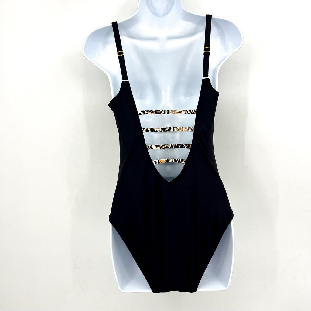 BLEU ROD BEATTIE Walk on the Wild Side One-Piece Swimsuit Size 6 Black NWT