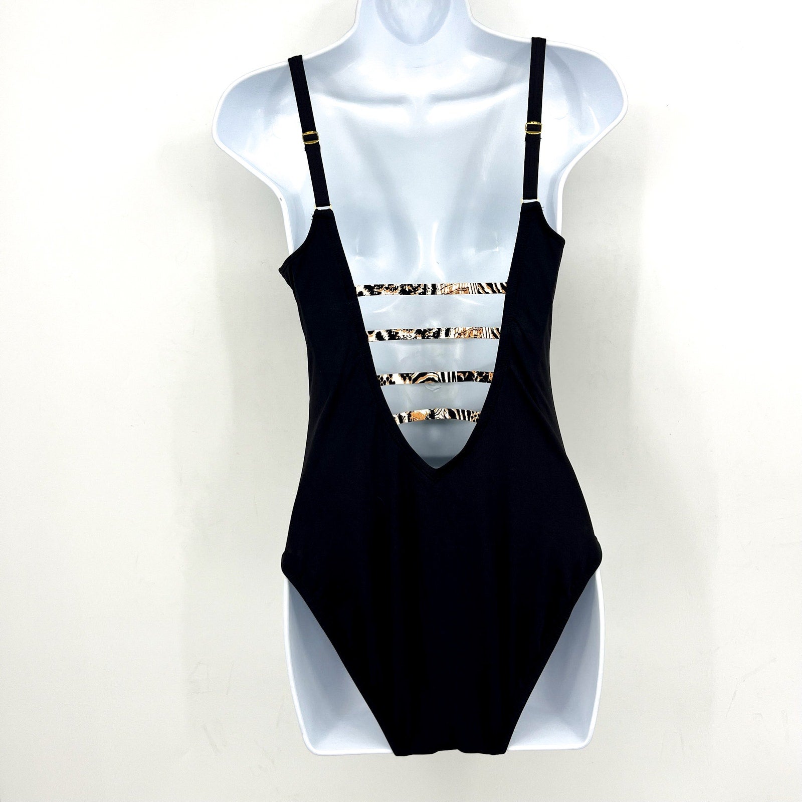 BLEU ROD BEATTIE Walk on the Wild Side One-Piece Swimsuit Size 6 Black NWT