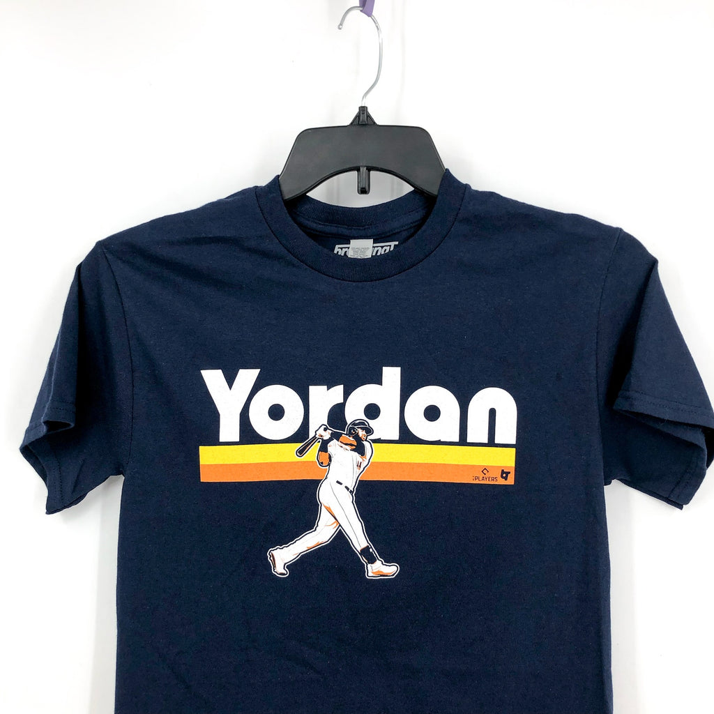 BREAKING T Adult Yordan Alvarez Swing T-Shirt Small Navy Blue Houston NWT