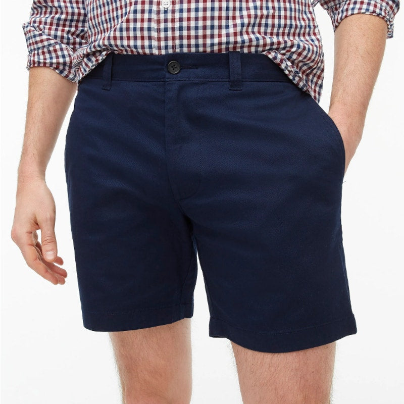 J.CREW Mens Flex Chino Short Size 33 Navy Blue Twill 7" Inseam LO923 NWT