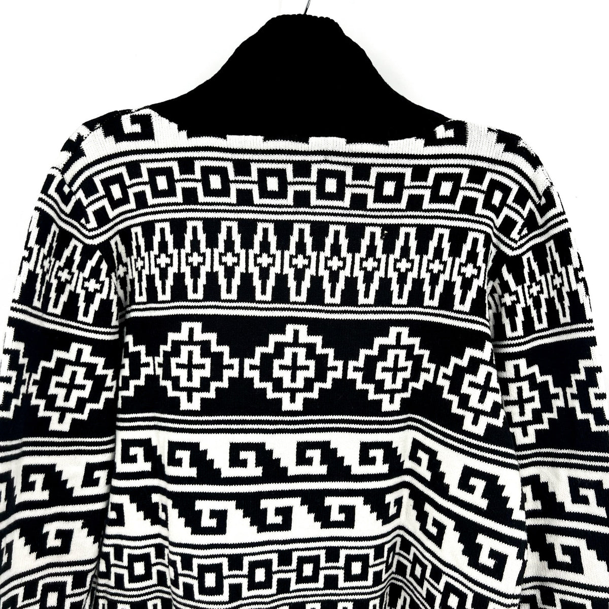 BEACH RIOT Womens Monterey Jacquard Quarter Zip Sweater XS Black Tribal NWT