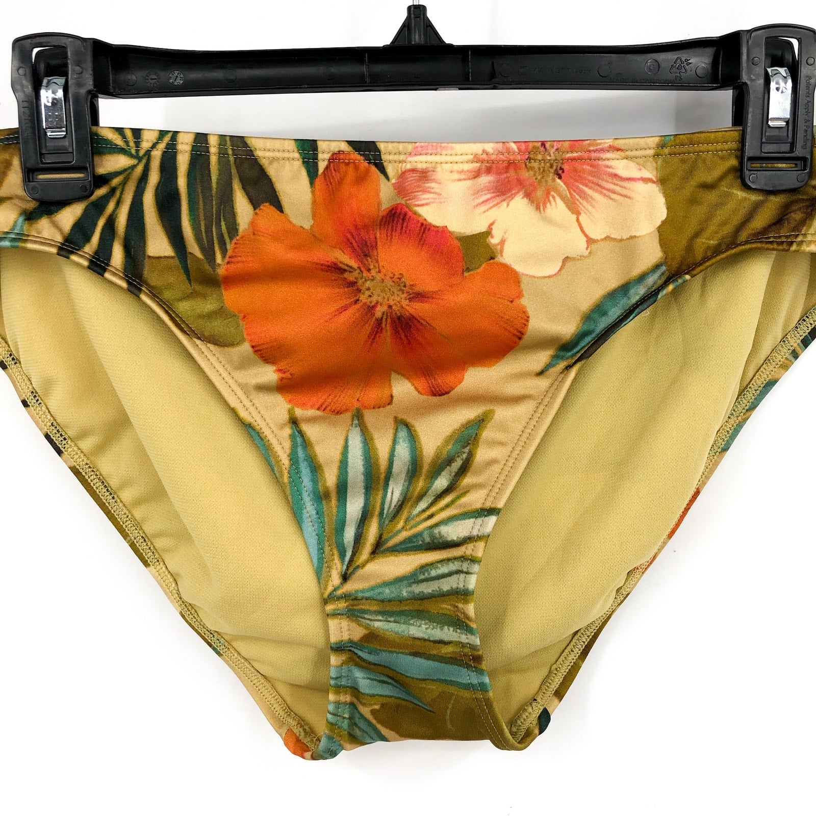 LAUREN RALPH LAUREN Tankini Top & Bottom Set Size 10 Gold Tropical-Print NWOT