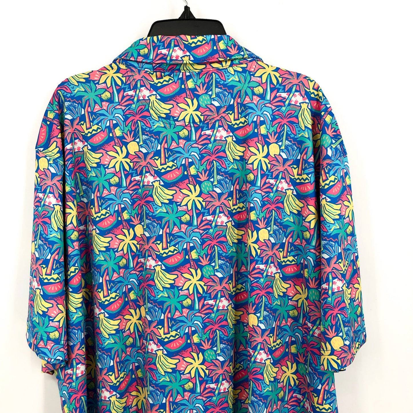 CHUBBIES Mens Performance Polo Large Blue Multi Tropical Bunch Short Sleeve NWT