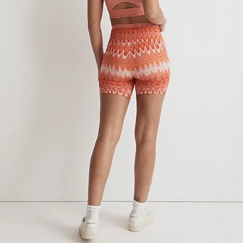 OUTDOOR VOICES Women TechSweat 5" Thrive Shorts XXS Orange Grapefruit Helios NWT