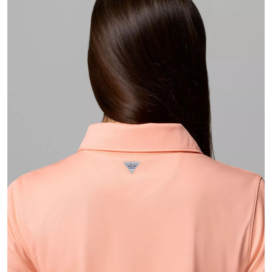 COLUMBIA Women's PFG Tidal Tee Polo Shirt Small Tiki Pink Short Sleeve NWT