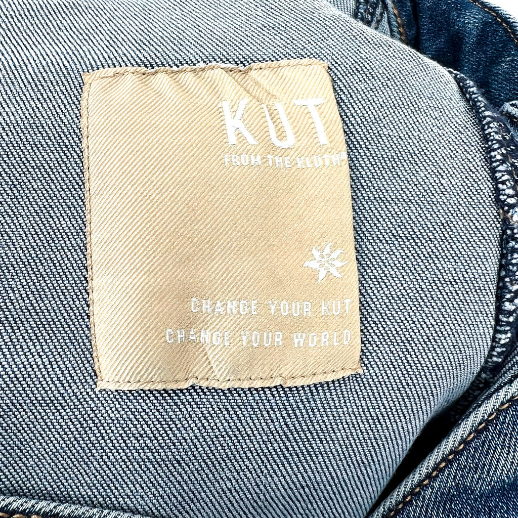 KUT FROM THE KLOTH Meg Wide Leg Ankle Jeans Size 18 Loyalty Blue Seamed NWT