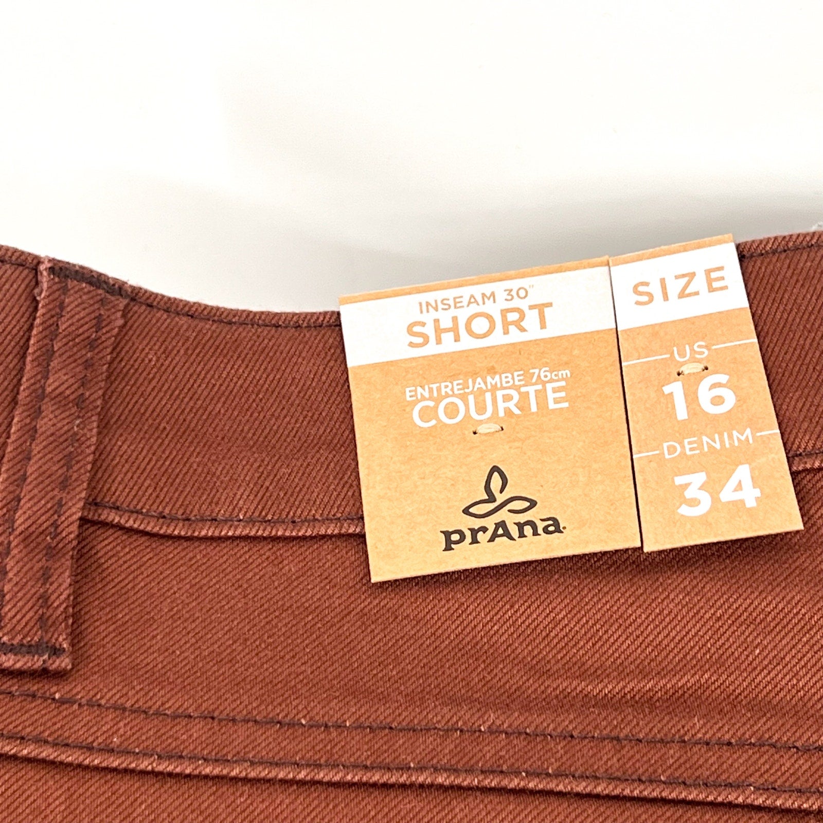 PRANA Women's Kayla Skinny Jeans Size 16 34x30 Brown High Rise Stretch NWT