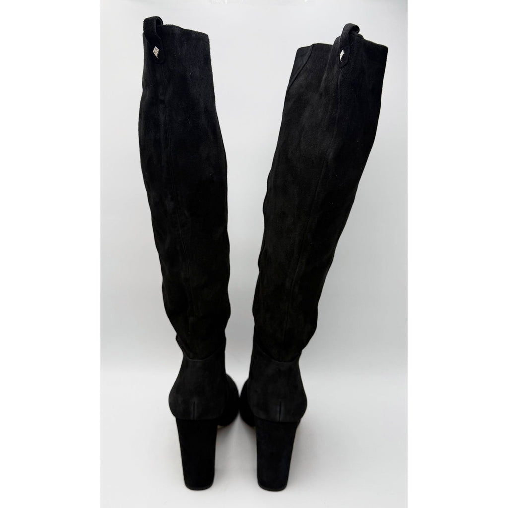Sam Edelman Womens Caprice Heeled Knee High Boots Size 6 EU 36 Black Suede NWOB