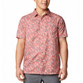 COLUMBIA Mens PFG Super Slack Tide Camp Shirt XL TERRACOTTA RED Short Sleeve NWT