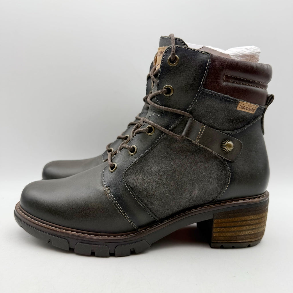 Pikolinos Womens San Sebastian Boots EU 36 US 5.5-6 Grey Calfskin Leather NWOB
