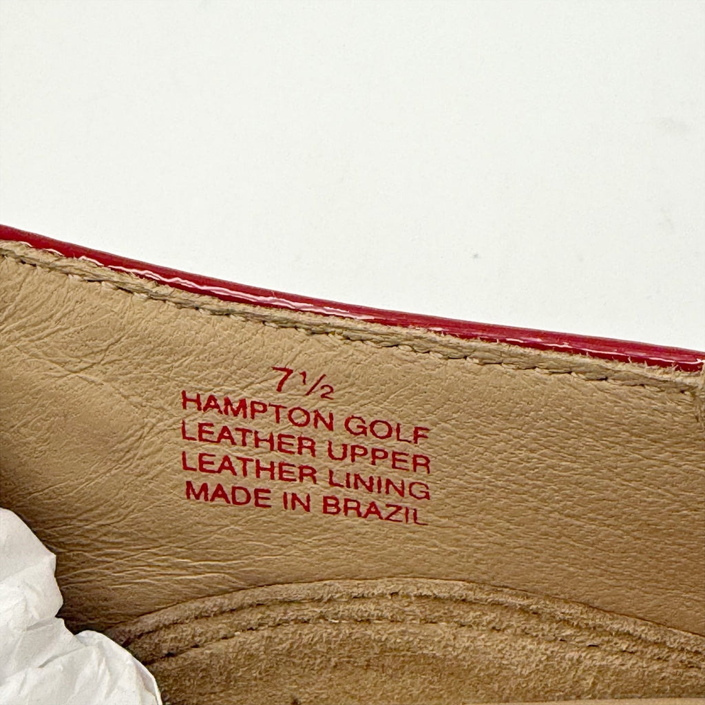 Marc Joseph New York Womens Hampton Golf Shoes Size 7.5 Red Patent Leather NIB