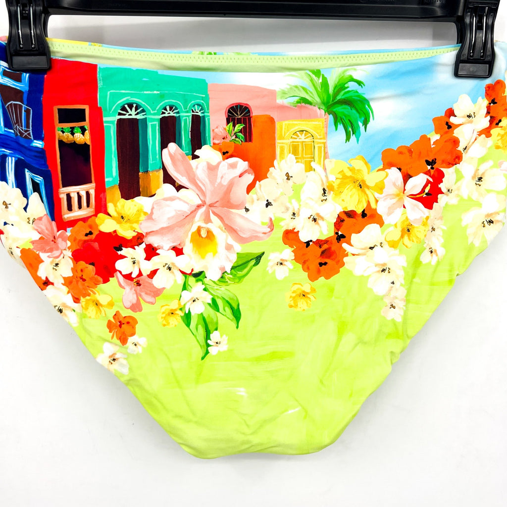 SEAFOLLY Women's Cuba High Waisted Bikini Bottom Size 12 Turquoise Multi NWT