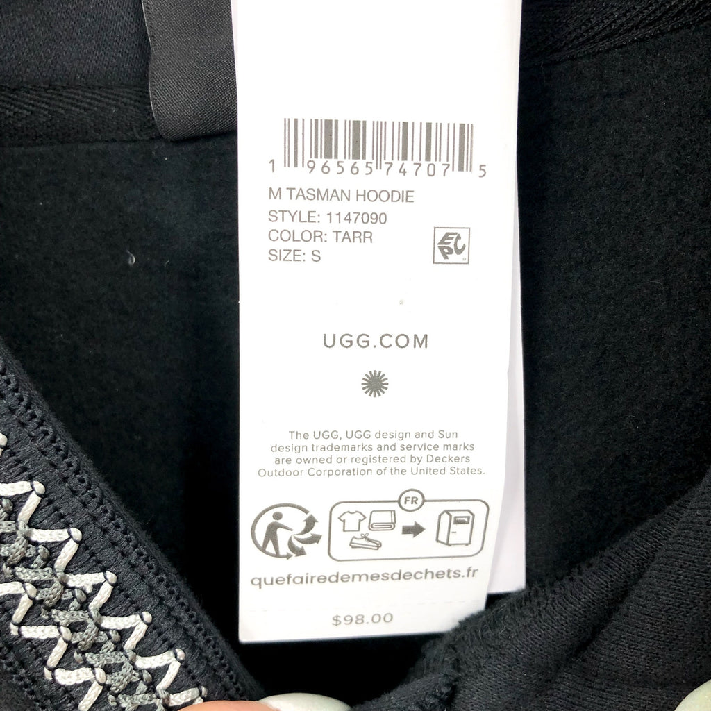 UGG Men's Tasman Pullover Hoodie Small Black Tarr Sweatshirt UGGBraid NWT