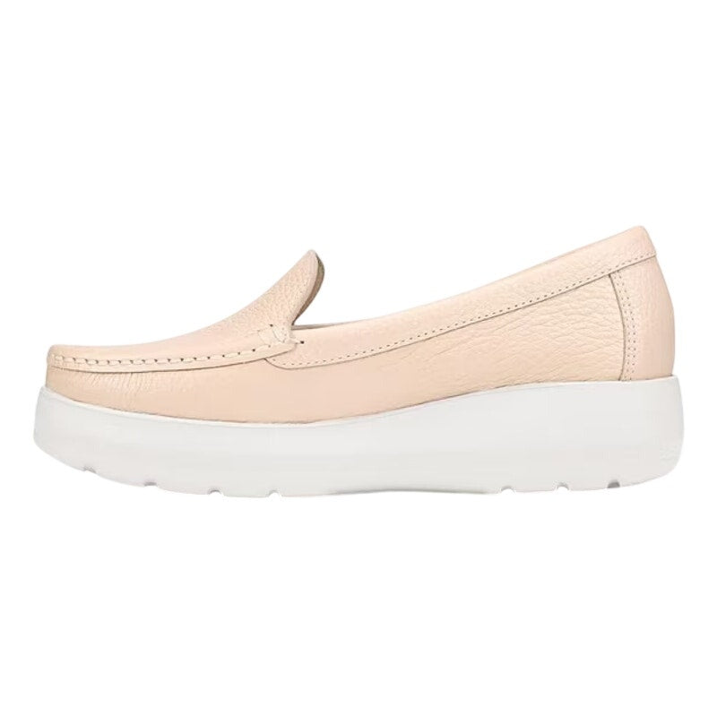 Naturalizer Womens Luanna Platform Loafers Size 6 M Beige Leather Slip On NIB
